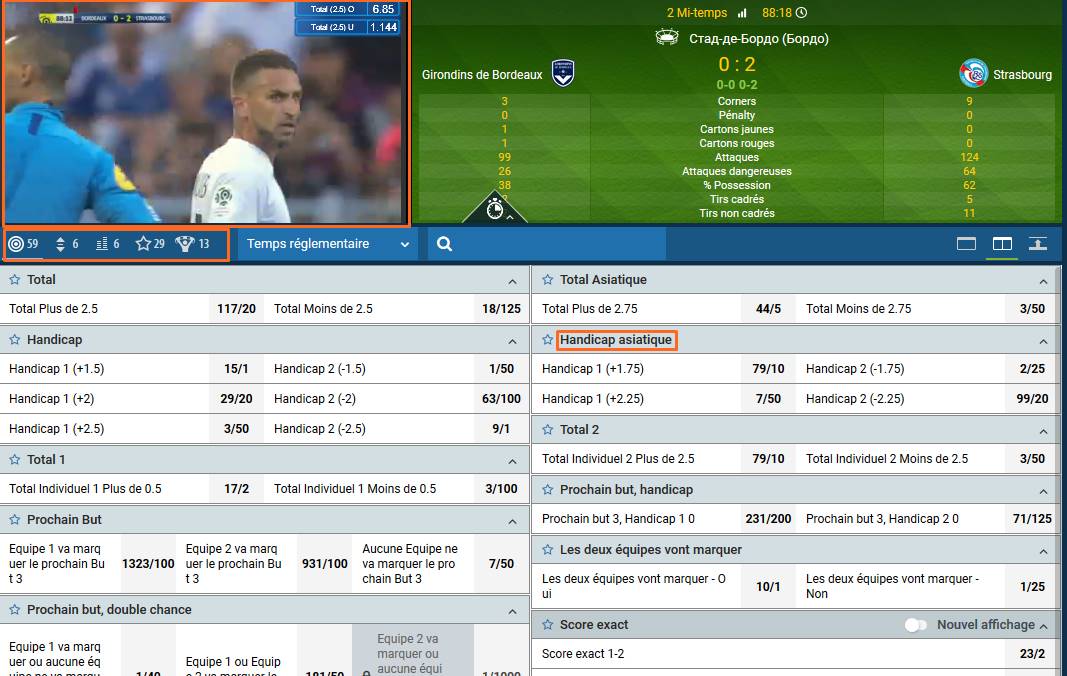Retransmission en direct du match de football Bordeaux/Strasbourg