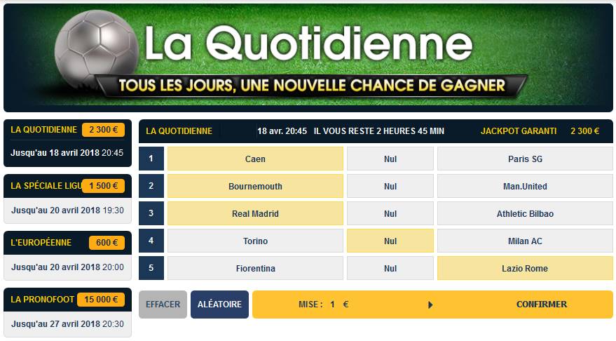 Les Jackpots quotidiens
