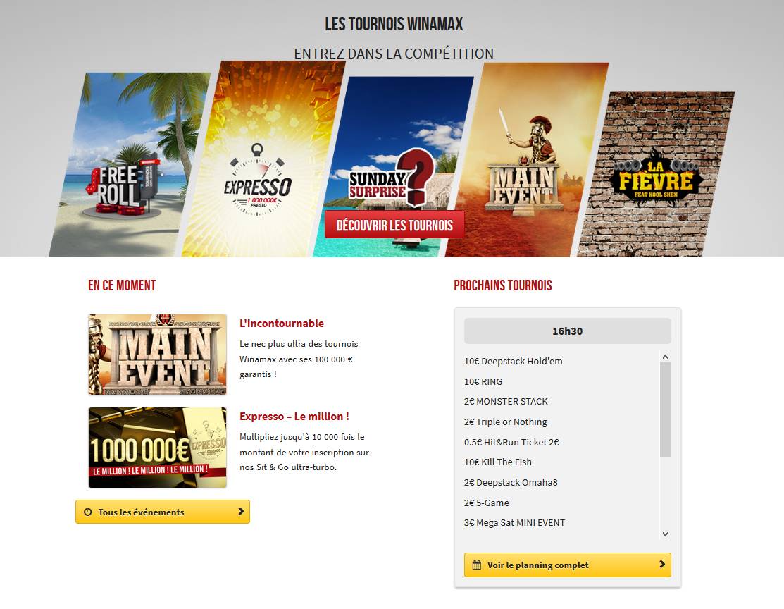 Présentation des tournois